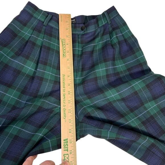 100% Wool high waist  Liz claiborne Plaid lined Academia trousers size 4 - Picture 15 of 16